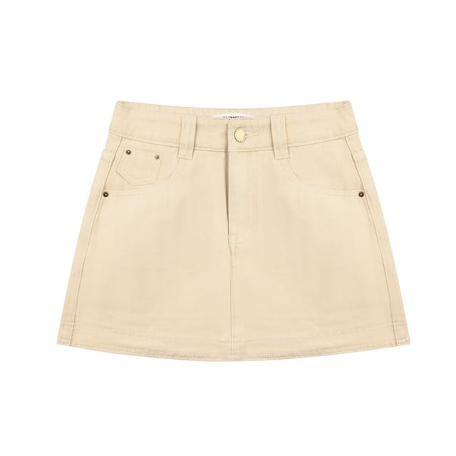 Denim Mini A-Line Skirt - High Rise