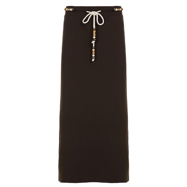 Low-Rise Beaded Maxi Skirt