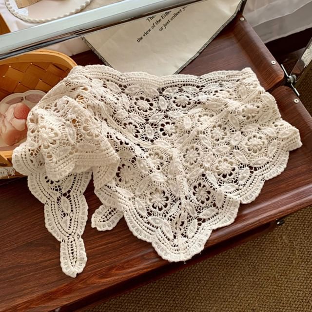 Crochet Knit Decorative Hem Wrap Skirt