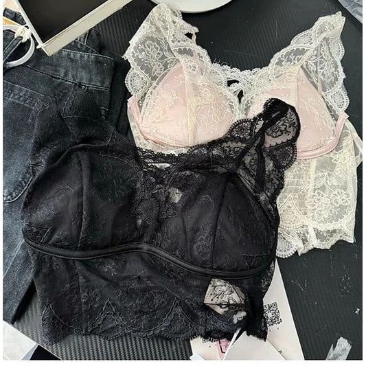 Lace Padded Crop Tank Top