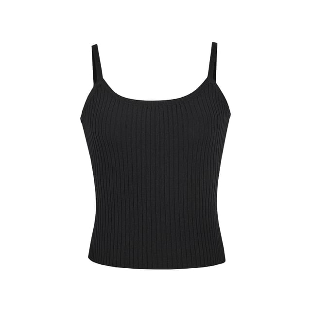 Ribbed Knit Cami Top or Round-Neck Cardigan