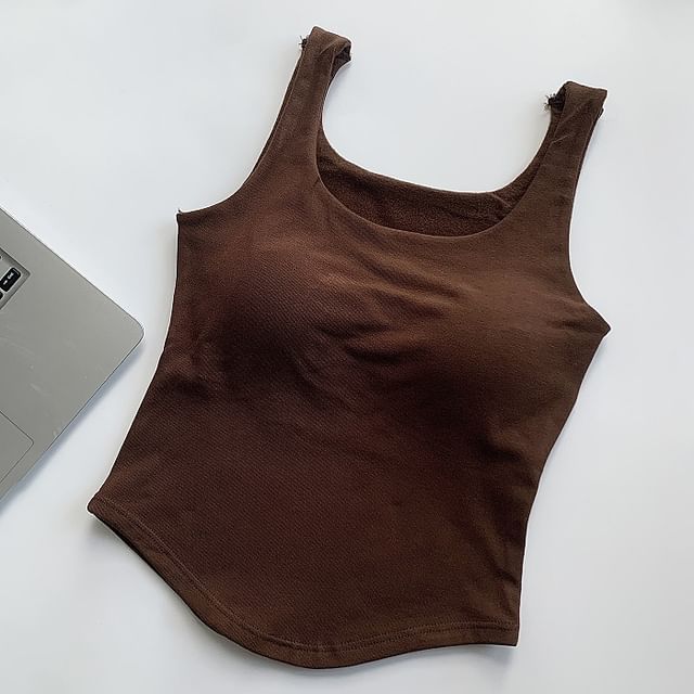 Sleeveless Basic Padded Vest Top