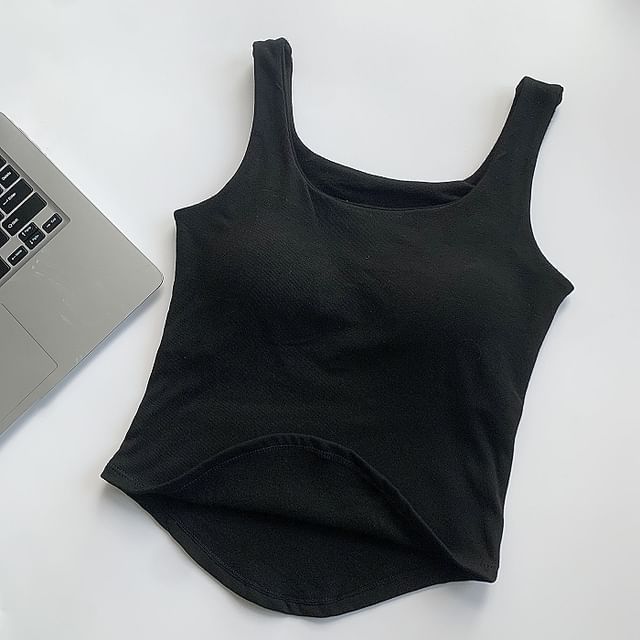 Sleeveless Basic Padded Vest Top