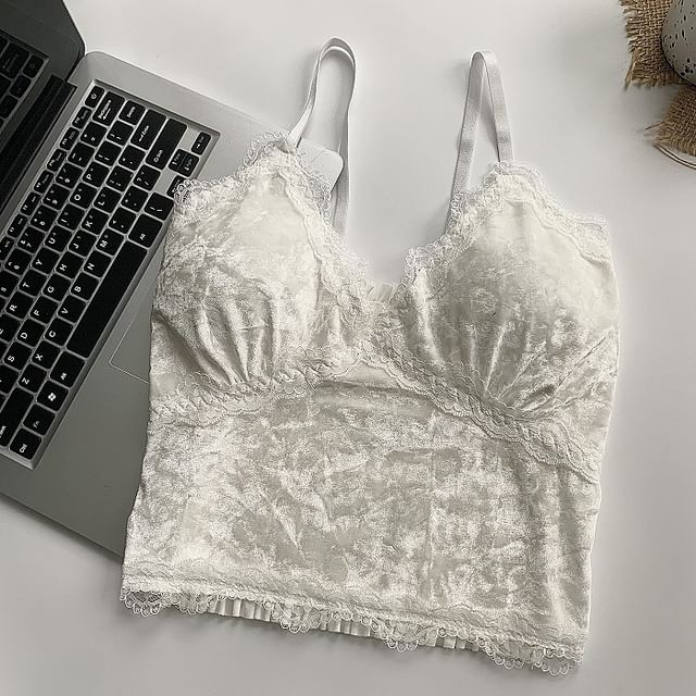 Plush Velvet Padded Cami Top