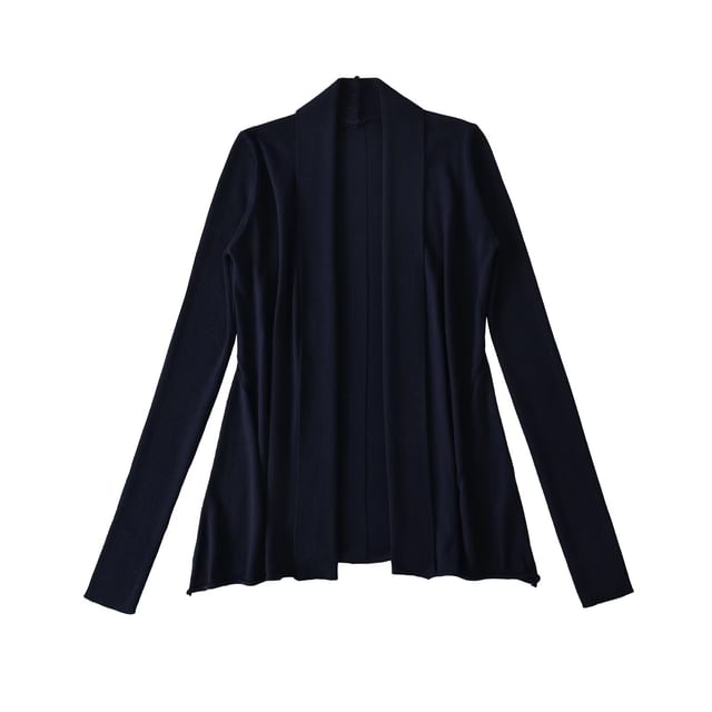 Open-Front Classic Knit Cardigan