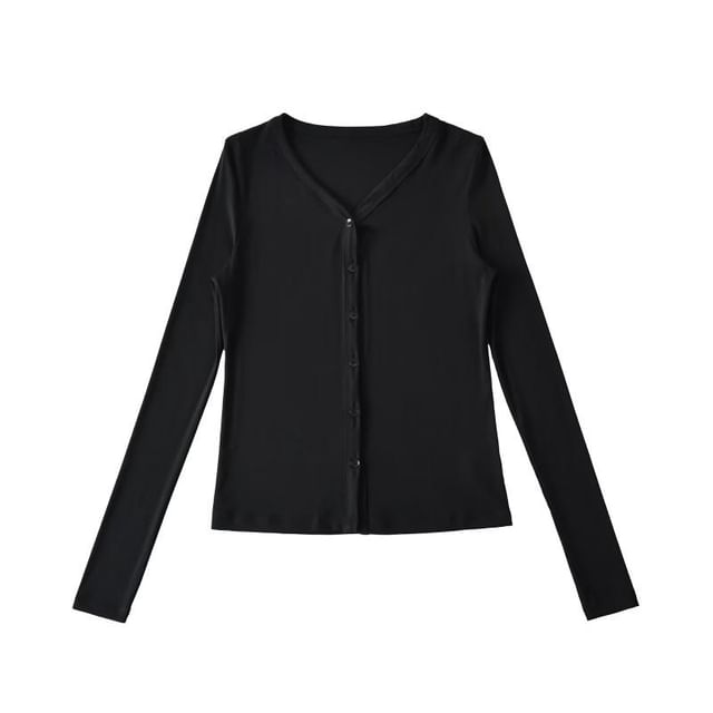 Classic V-Neck Knit Cardigan