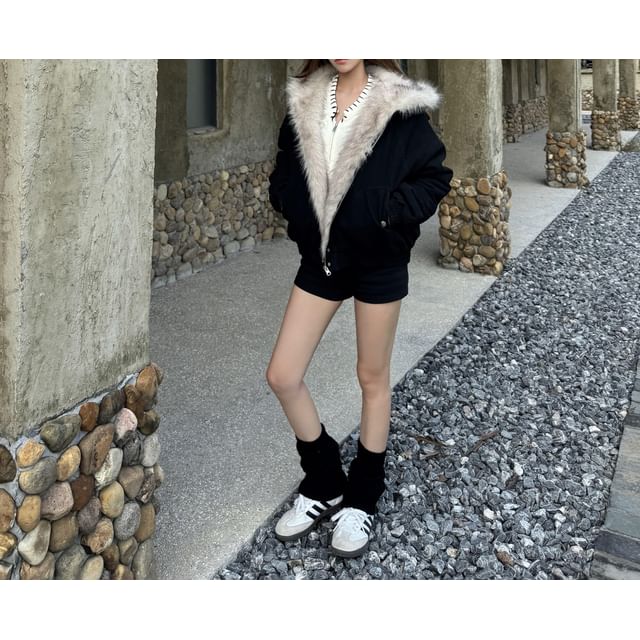 Fleece-Lined Hooded Zip Jacket