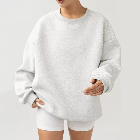 Crew-Neck Plain Sweatshirt