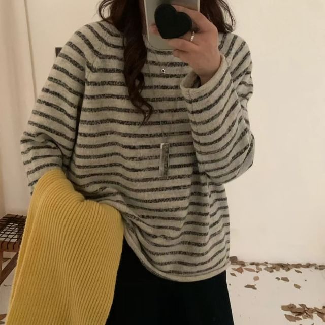 Striped Sweater with Round Neck