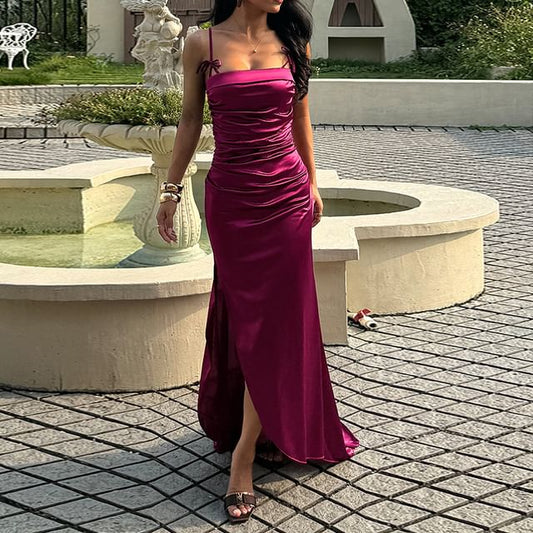 Spaghetti Strap Plain Maxi Mermaid Dress