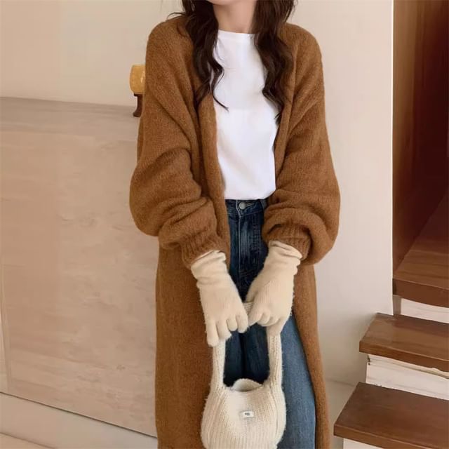 Plain Long Cardigan