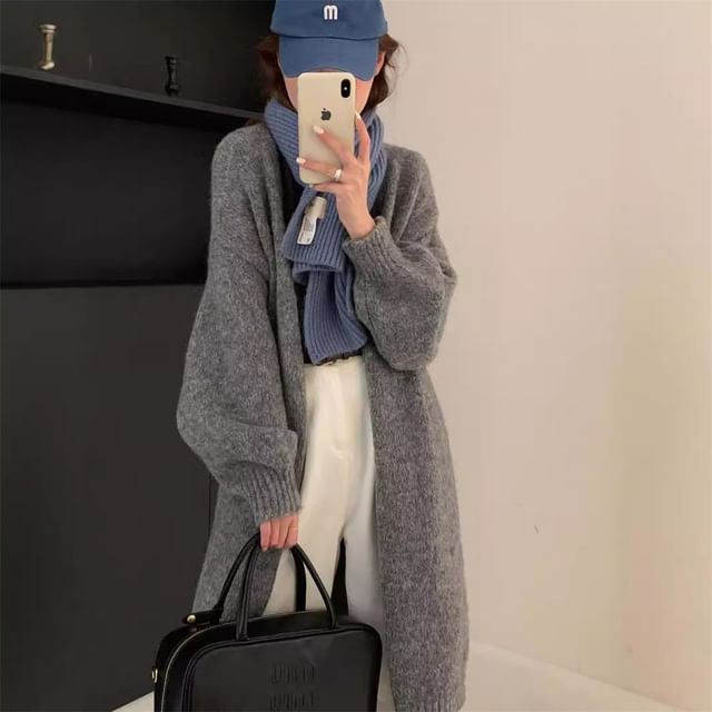 Plain Long Cardigan
