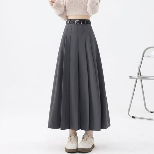 High Rise Maxi A-Line Skirt Plain