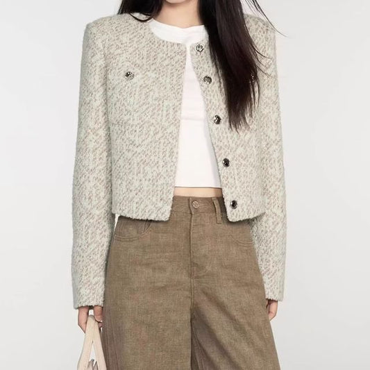 Button-Up Tweed Jacket