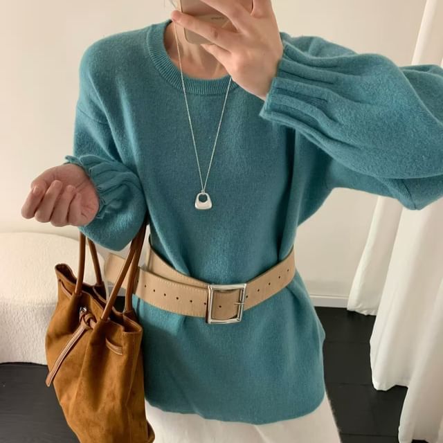 Oversized Crew Neck Pullover Sweater