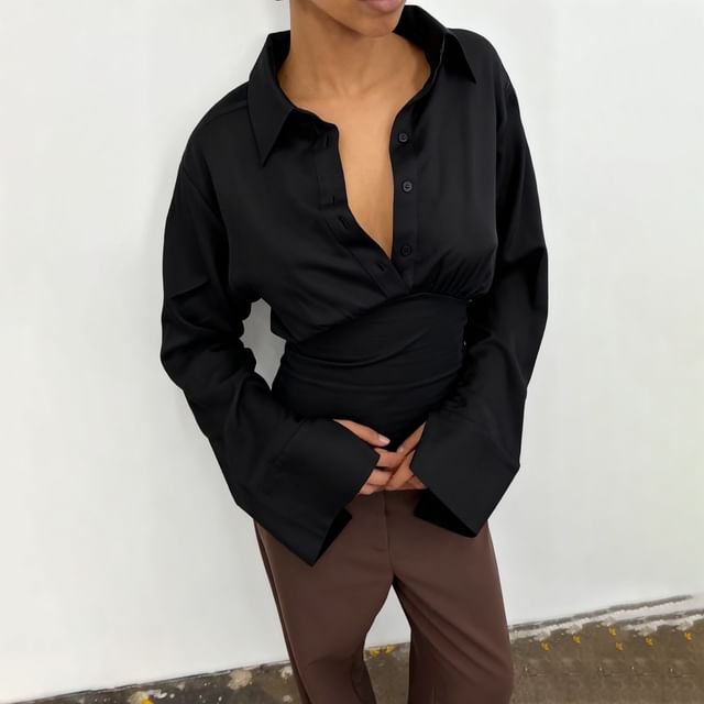 Slim-Fit Overhead Pullover Long Sleeve Shirt