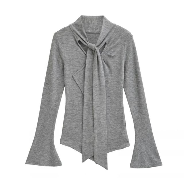 Asymmetrical Cutout Top with Long Sleeves