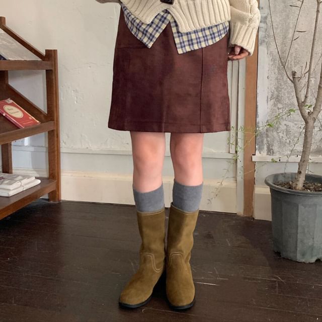 High-Rise Mini A-Line Skirt