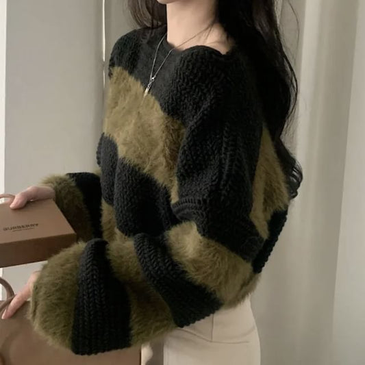 Striped Bateau Neck Jumper