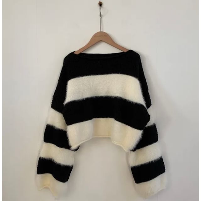 Striped Bateau Neck Jumper