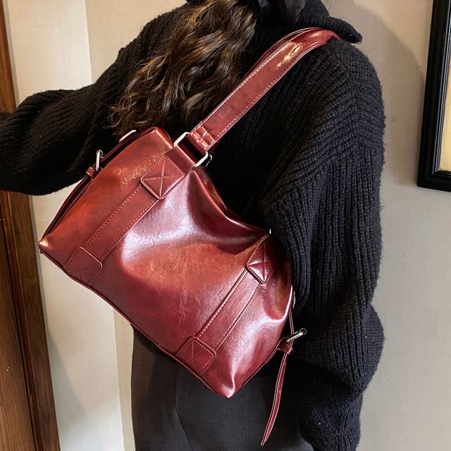 Faux Leather Crossbody Shoulder Bag