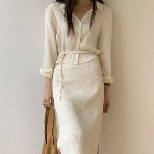 Crop Top & High-Waist Maxi Skirt Set