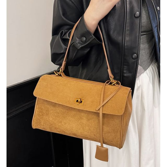 Flap Faux Suede Crossbody Shoulder Bag