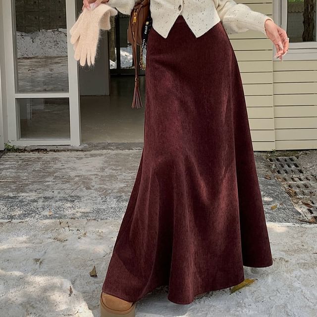 High-Rise Maxi A-Line Skirt