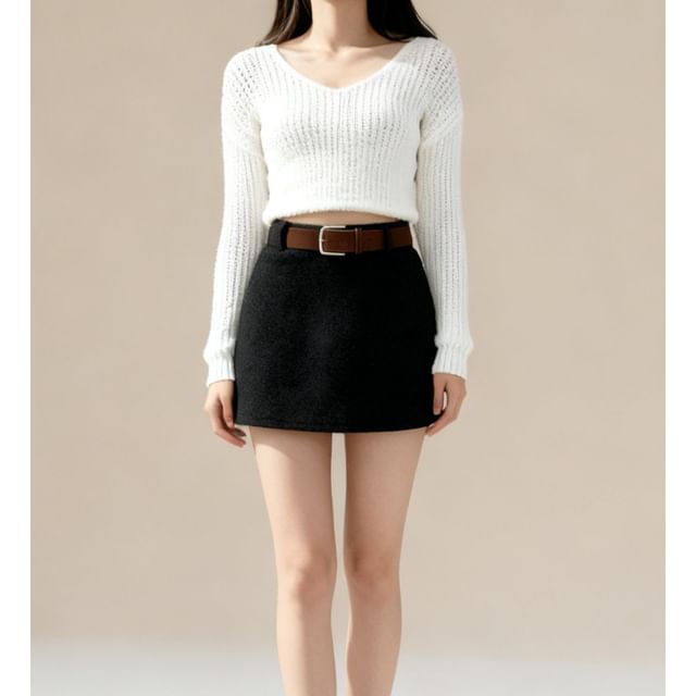 Fleece Mini A-Line Skirt