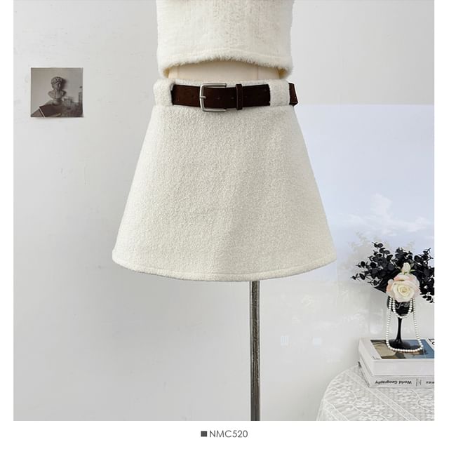 Fleece Mini A-Line Skirt