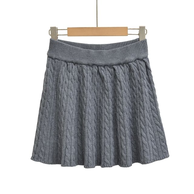 Cable Knit Mini A-Line Skirt