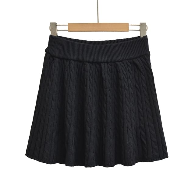 Cable Knit Mini A-Line Skirt