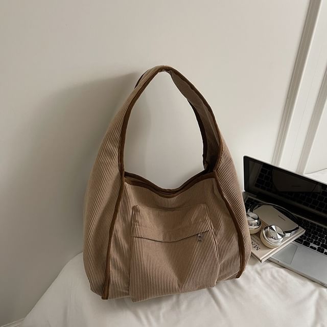 Corduroy Striped Shoulder Bag