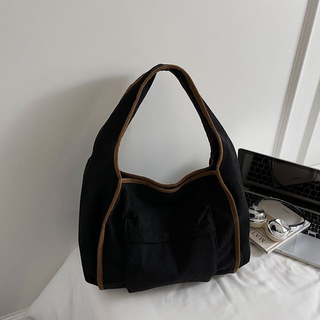 Corduroy Striped Shoulder Bag