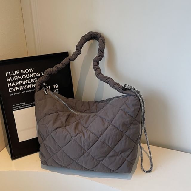 Quilted Plain Shoulder Bag