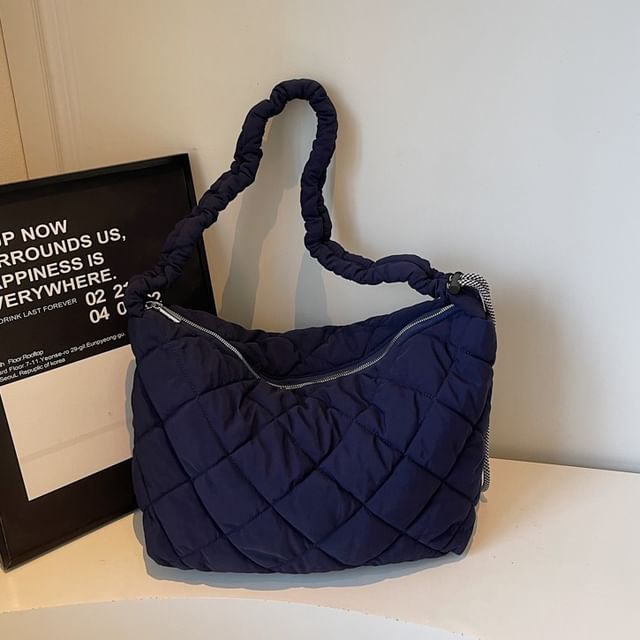 Quilted Plain Shoulder Bag