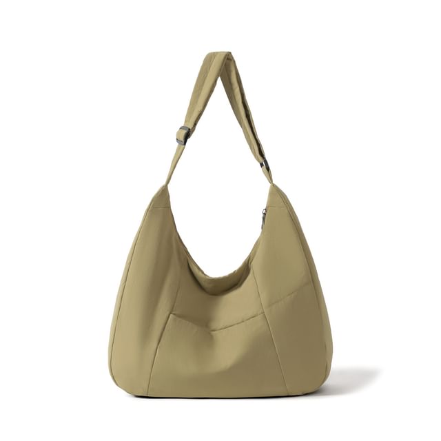 Nylon Plain Shoulder Bag