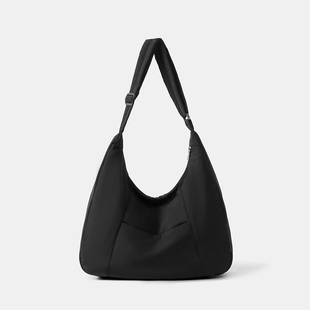 Nylon Plain Shoulder Bag
