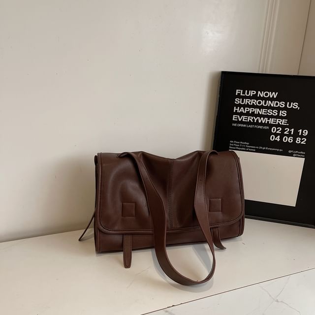 Flap Faux Leather Shoulder Bag