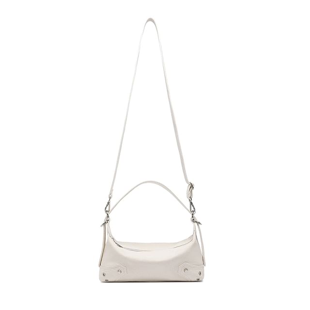 Studded Grommet Buckled Shoulder Bag