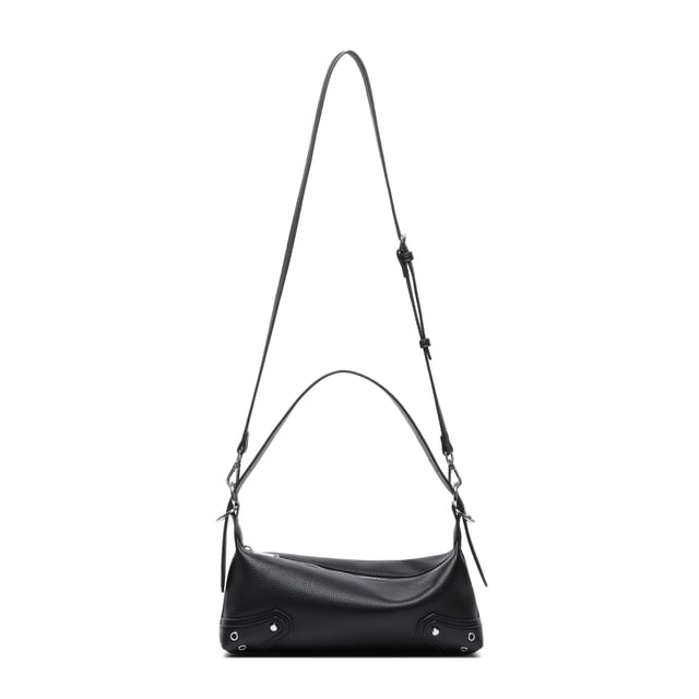 Studded Grommet Buckled Shoulder Bag