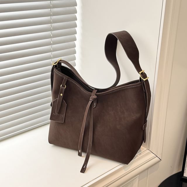 Faux Suede Shoulder Bag