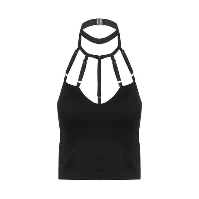 Halter Neck Caged Plain Top