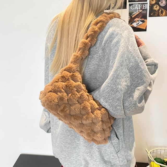 Fluffy Plain Shoulder Bag