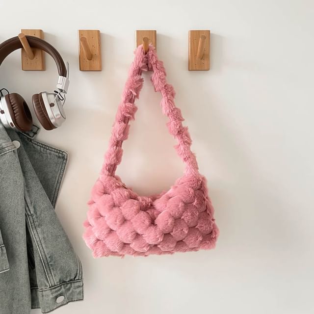 Fluffy Plain Shoulder Bag