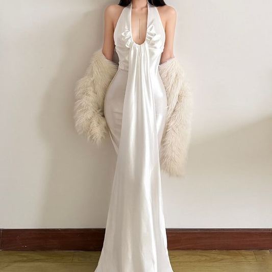 Sleeveless Plain Maxi A-Line Dress