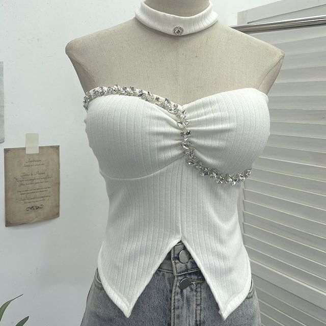 Set: Rhinestone Tube Top & Choker