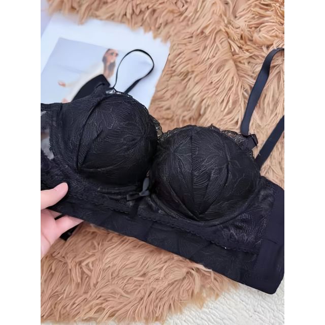 Ruffle Lace Trim Bra & Panty Set
