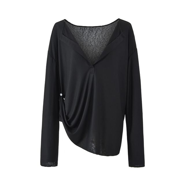 Classic Long-Sleeve V-Neck Tee