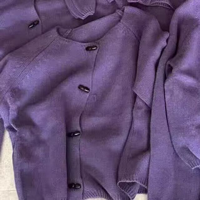 Crew Neck Plain Toggle Cardigan